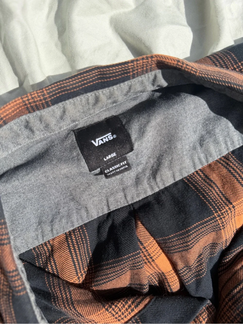 Vans Men's Black & Orange Plaid Shirt Jacket
